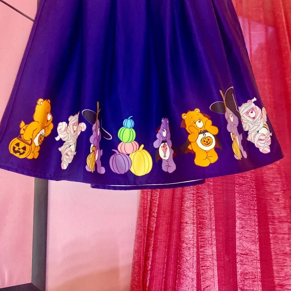 Unique Vintage Halloween CareBear Skirt Purple Mid-Length Women’s Medium - Picture 3 of 8